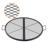 X-Marks Fire Pit Grill Grate, Foldable Round Cooking Grate, Heavy Duty Steel Campfire BBQ Grill Grid with Handle and Support X Wire, Portable Camping Cookware for Outside Party, 36 Inch Black